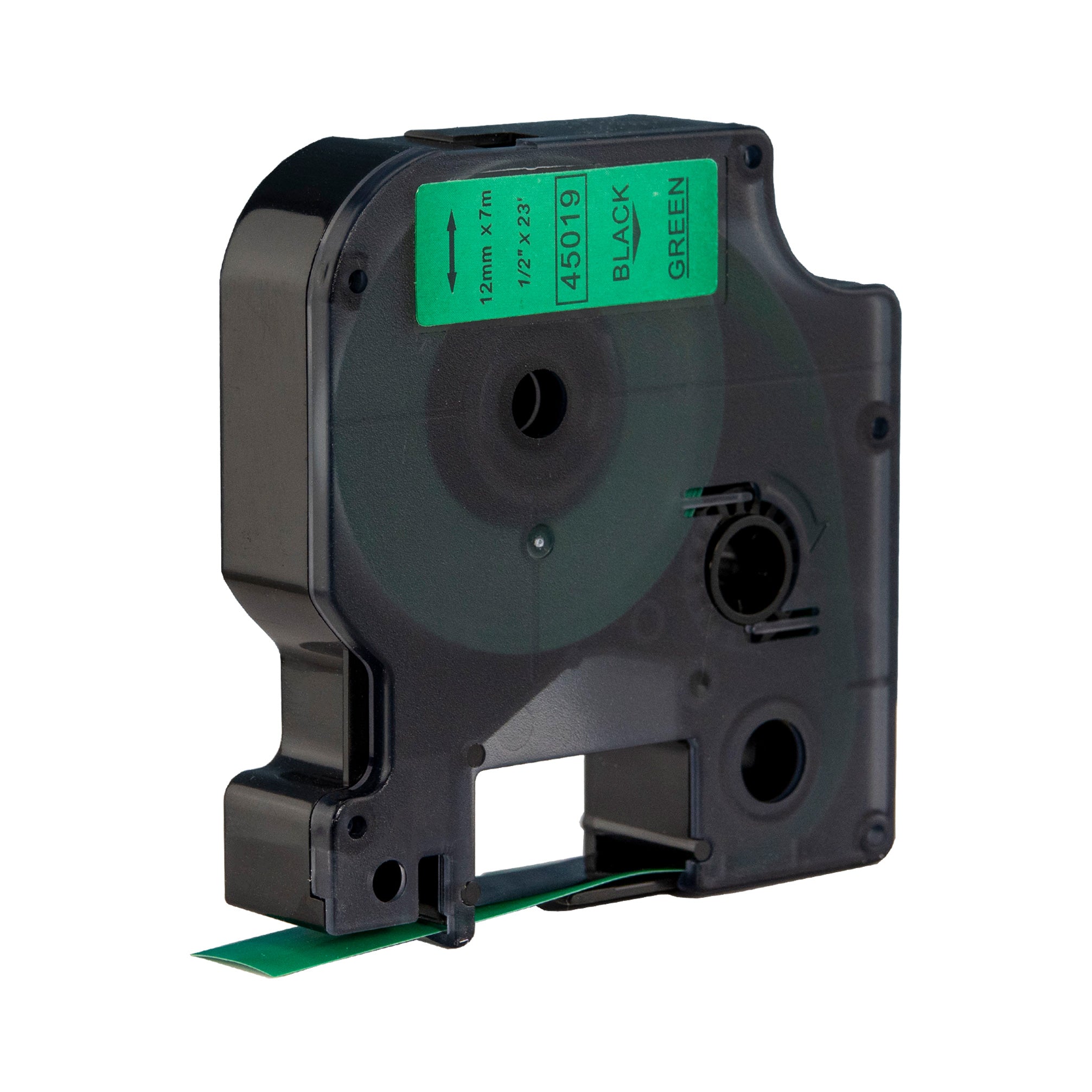 Compatible Label Tapes for Dymo SD45019 12mm Tapes Black Text on Green Labels