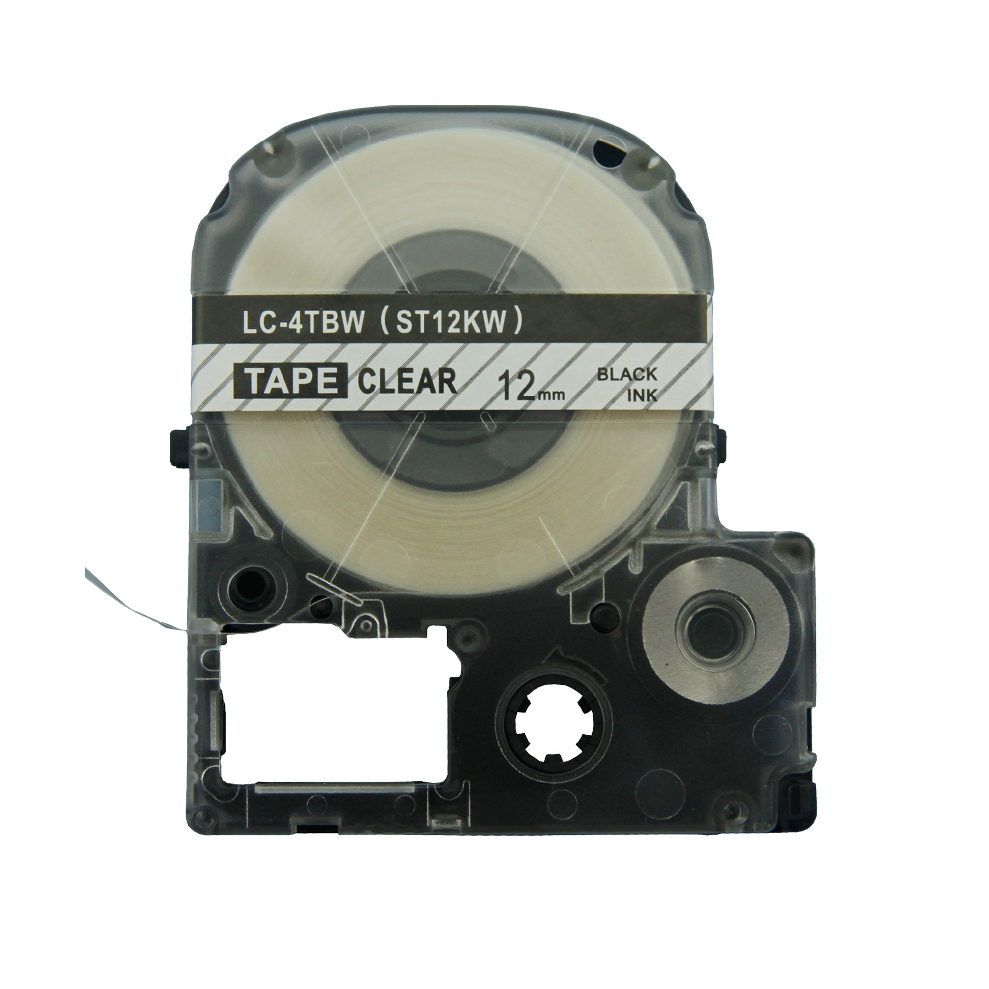 Compatible Label Tapes for Epson LC ST12KW 12mm Tapes Black Text on Clear Labels