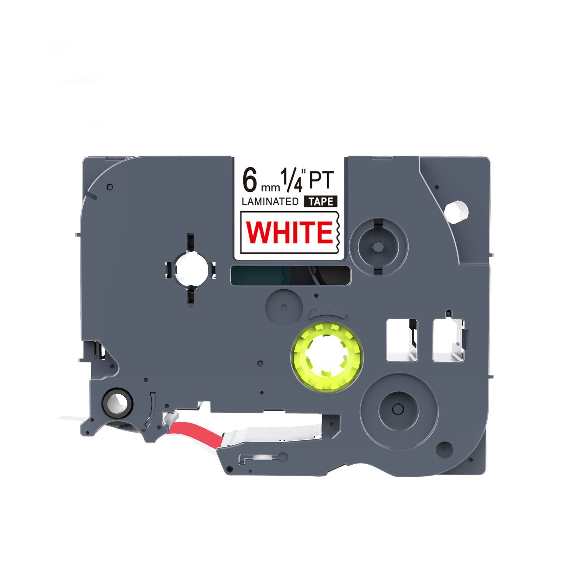 Compatible Label Tapes for Brother TZe-212 6mm Red Text on White Labels