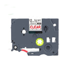 Compatible Label Tapes  for Brother TZe-132  12mm Red Text on Clear Labels