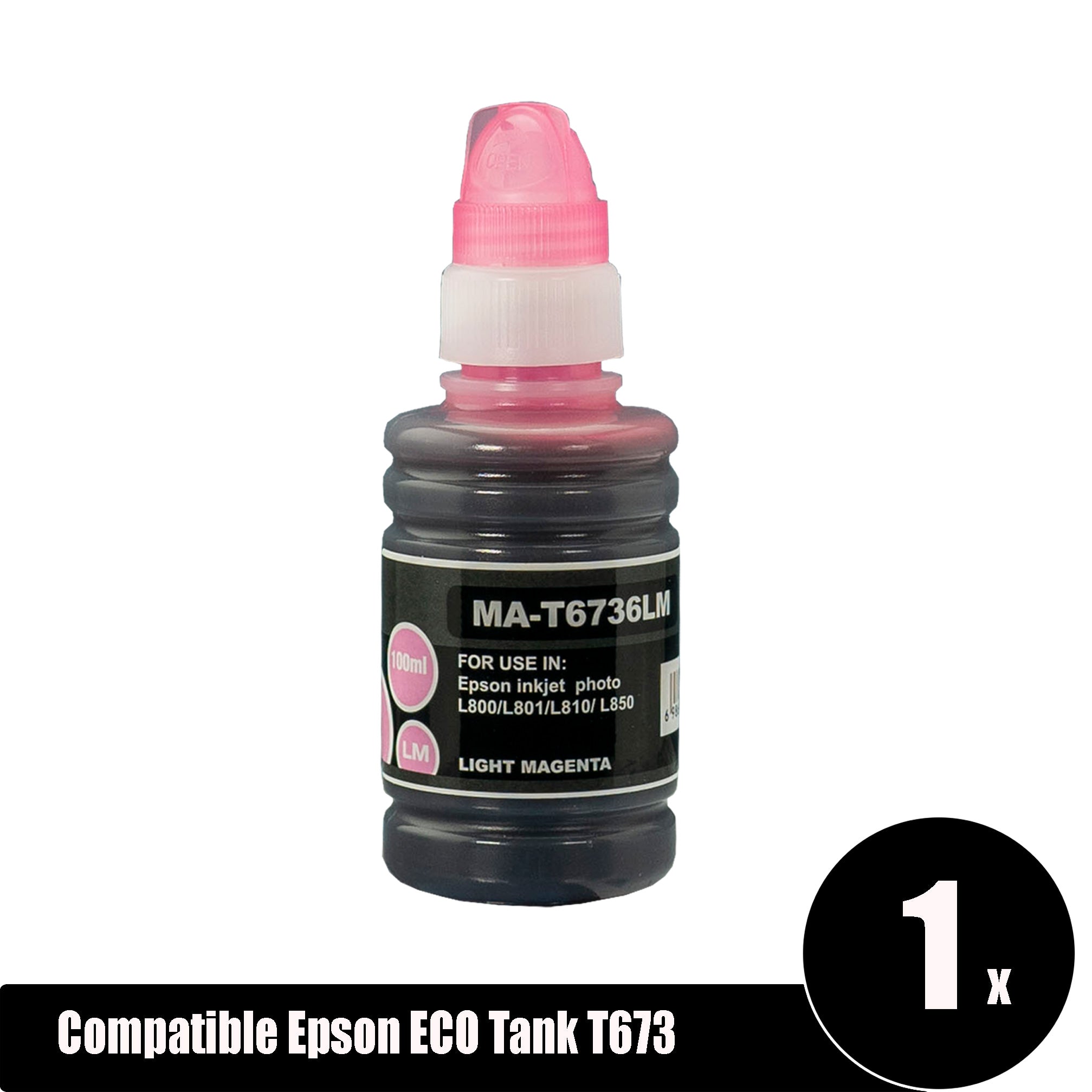 Compatible Epson ECO Tank T673 Light Magenta Ink