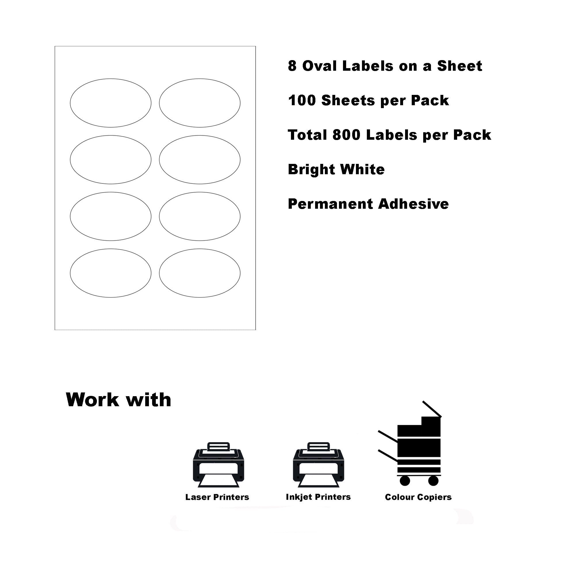 A4 Format Oval Labels
