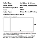 100mmx150mm Zebra Shipping Label