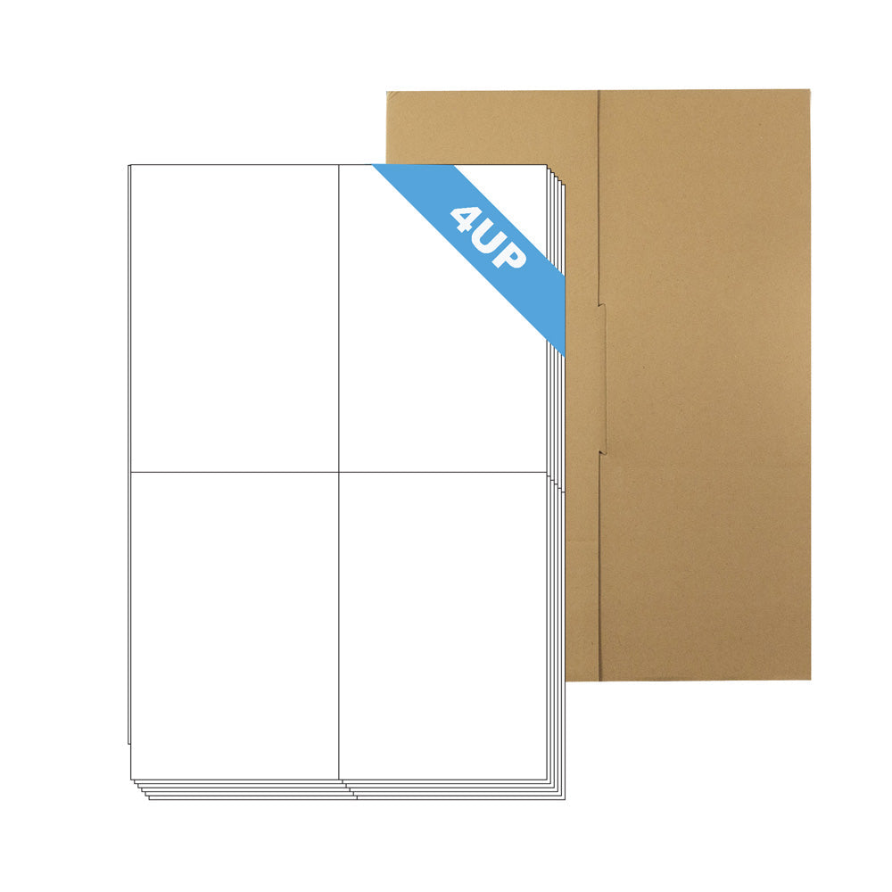 Borderless A4 Format Rectangle white 4 Labels Per Sheet-100 Sheets ...