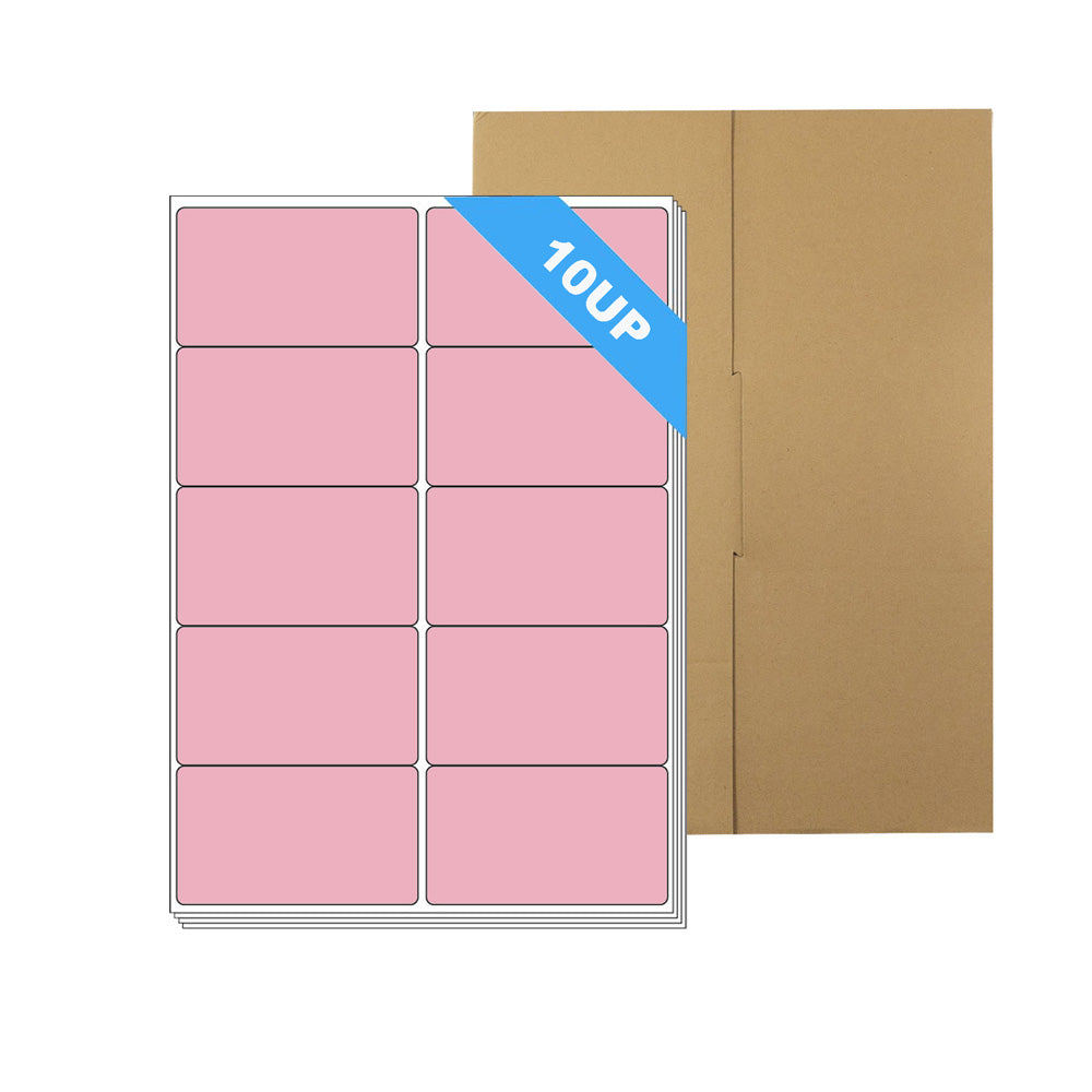 A4 Format Rectangle LIGHT PINK 99.1 x 57mm Labels 10 Labels Per Sheet ...