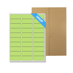 A4 Format Rectangle Light Green Labels 64 x 26.7mm 30 Labels Per Sheet-100 Sheets