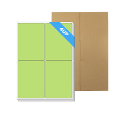 A4 Format Rectangle Light Green 139 x 99.1mm Labels 4 Labels Per Sheet-100 Sheets