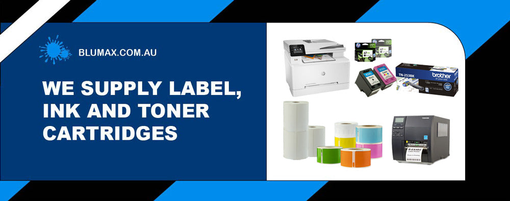 Blumax.com.au label, Ink and toner cartridges supply. Melbourne Australia