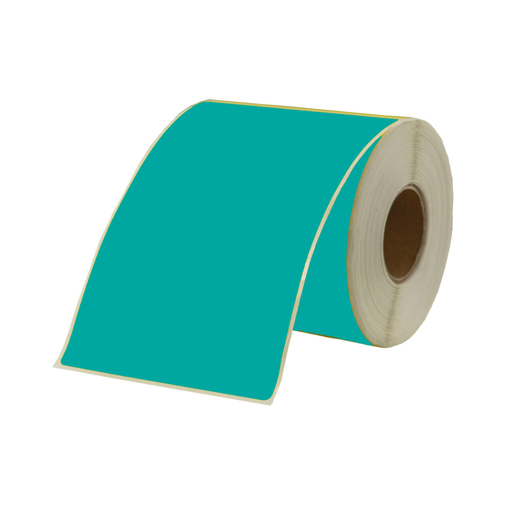 100mm x 150mm (4"x6") Direct Thermal Permanent Green Label, 350 Labels Per Roll 40mm Core, Perforated.