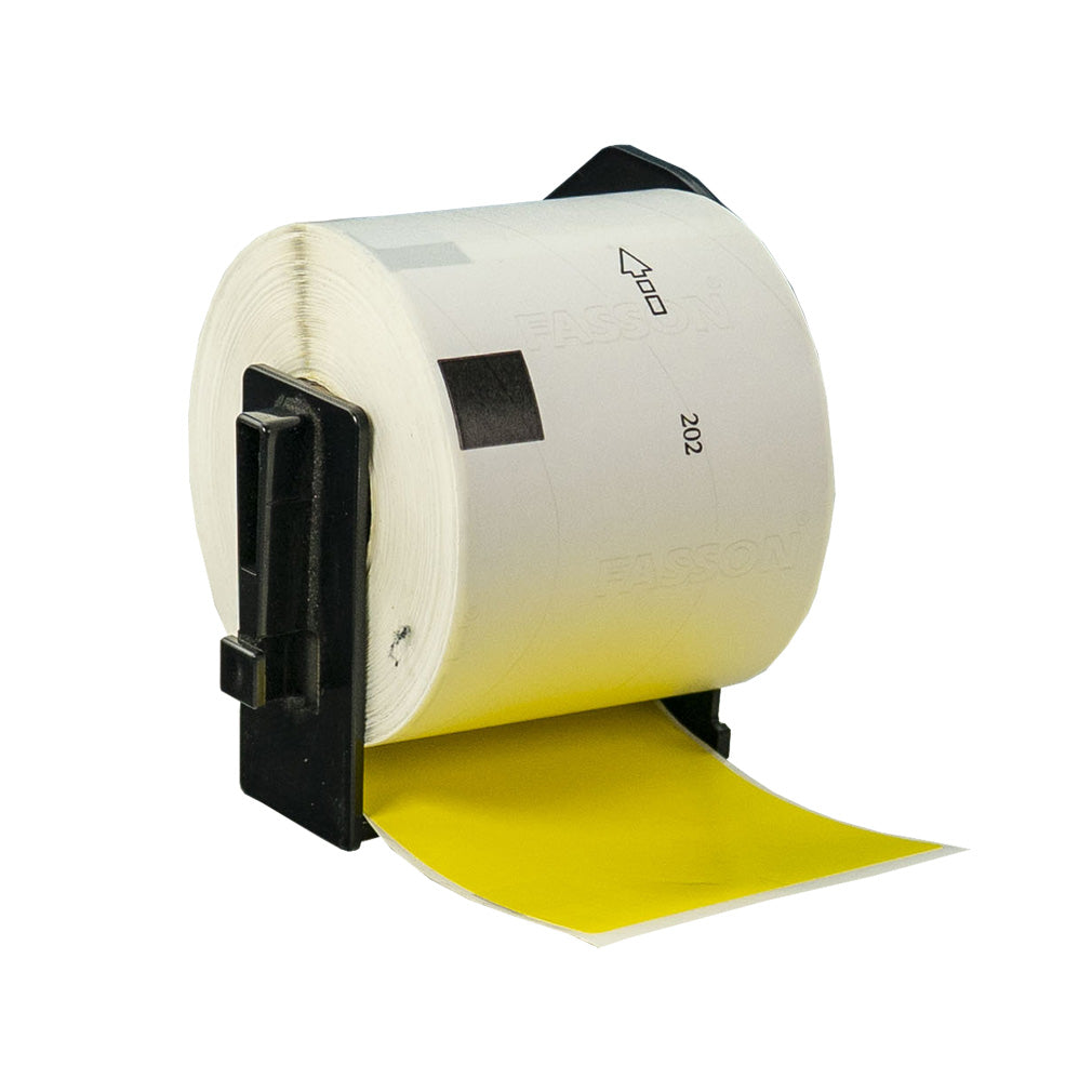 48x Compatible Brother DK-11202 Yellow Labels 62mm x100mm 300 Label Per Roll