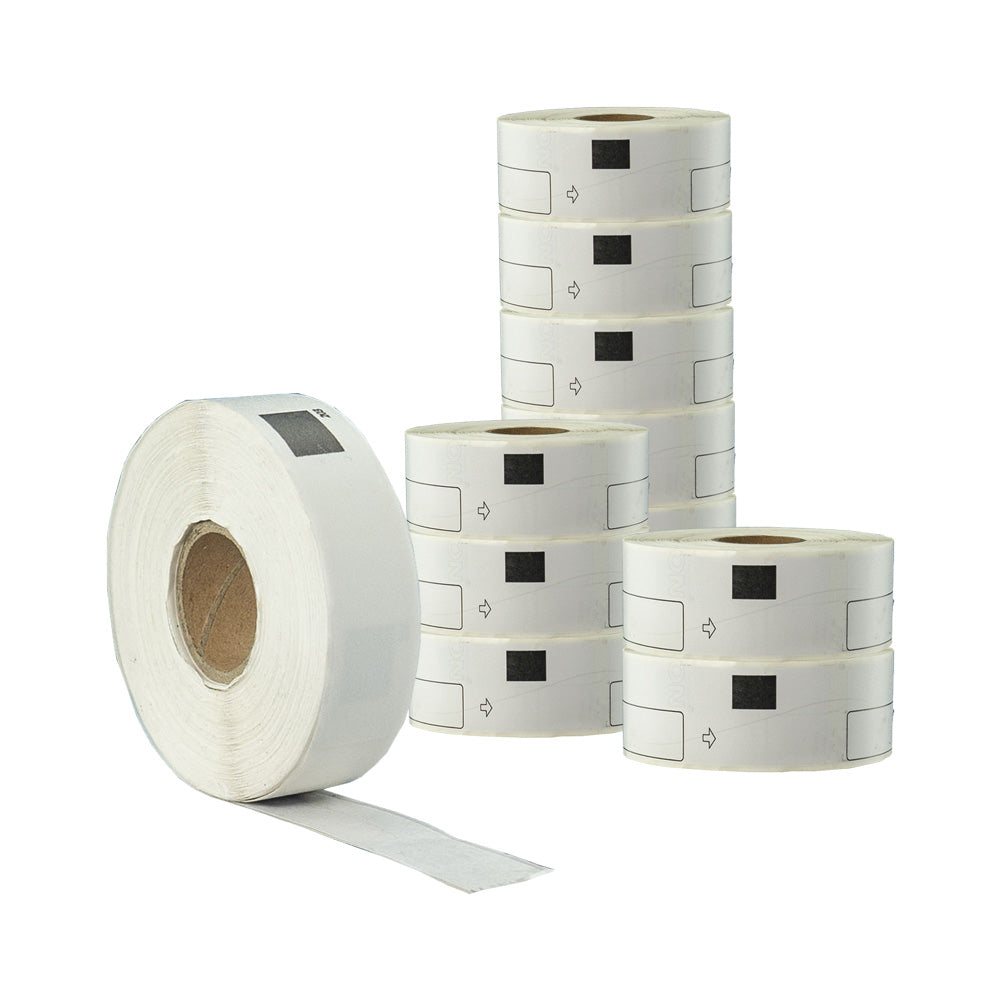 12x Compatible Brother DK-11203 File Folder White Refill Paper Labels 17mm x 87mm 300 Labels Per Roll