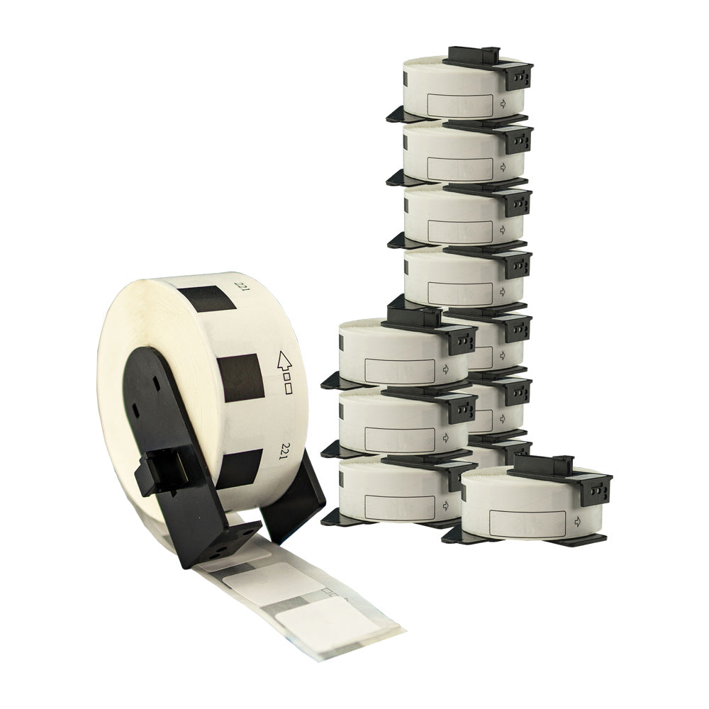 12x Compatible Brother DK-11221 White Square Labels 23mm x 23mm 1000 Labels Per Roll