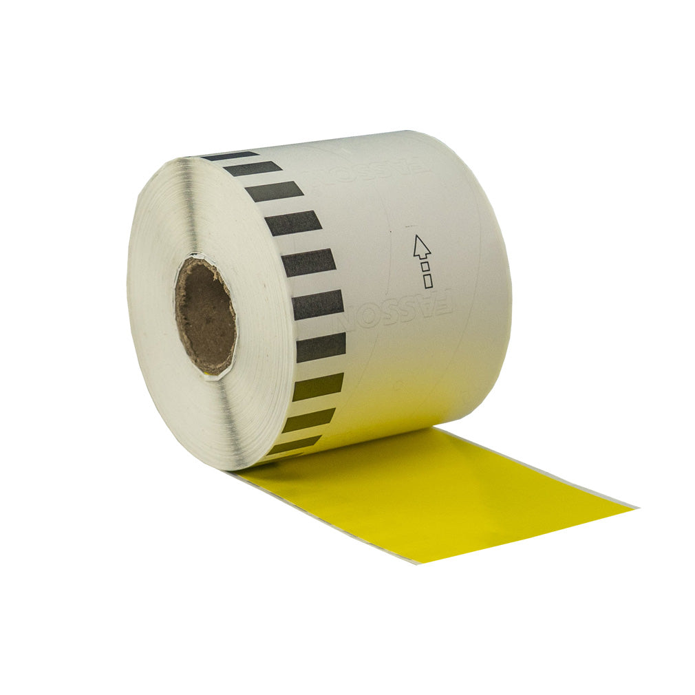 Compatible Brother DK-22205 Yellow Refill labels Continuous Length 62mm x 30.48m