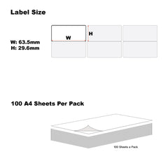 A4 Format Rectangle Labels 63.5 x 29.6mm 27 Labels Per Sheet-500 Sheets
