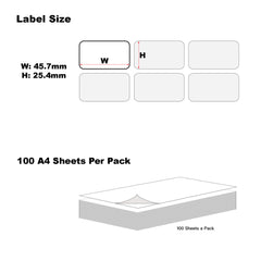 A4 Format Rectangle Labels 45.7 x 25.4mm 36 Labels Per Sheet-1000 Sheets