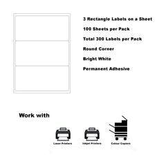 A4 Format Rectangle Labels 200.7 x 93.1mm 3 Labels Per Sheet-2000 Sheets