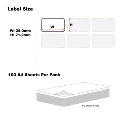 A4 Format Rectangle Labels 35.6 x 21.17mm 55 Labels Per Sheet-2000 Sheets