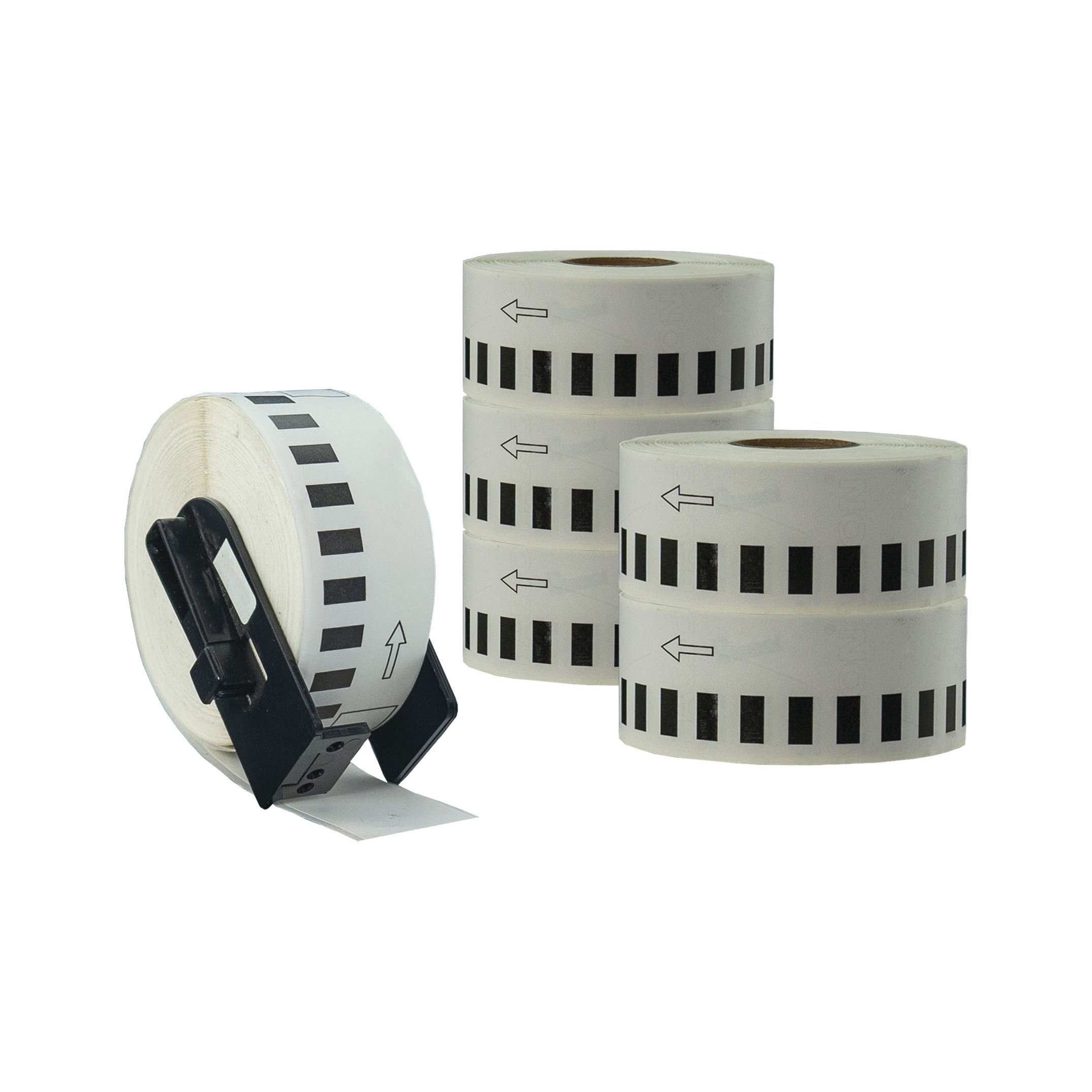 Compatible Brother DK-22210 White Label Tapes 29mm x 30.48m Continuous Length 5+1