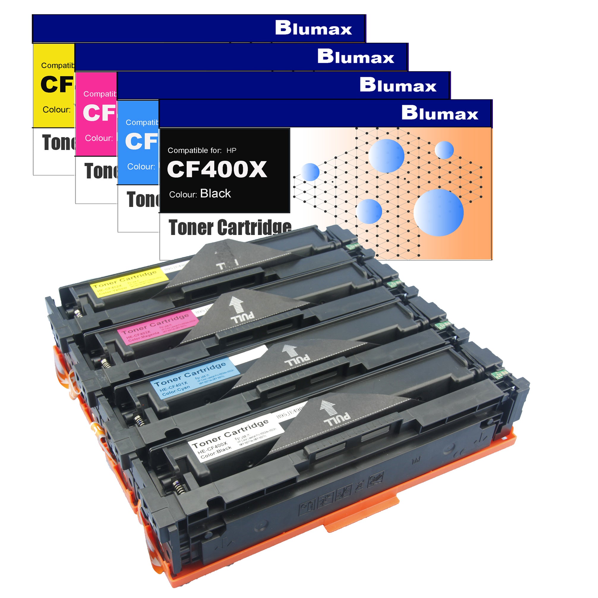 Blumax Compatible Toner Cartridges for HP CF410X/411X/412X/413X(201X)