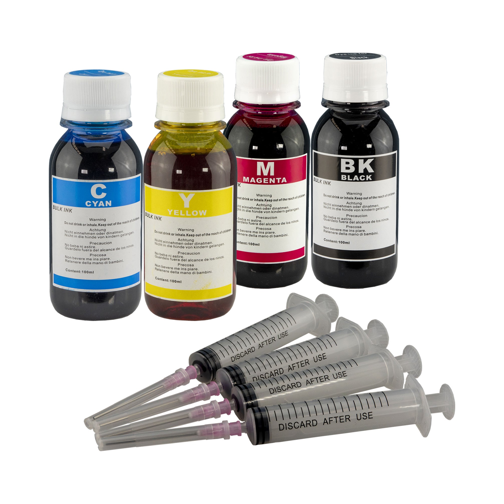 100ml Bottle Ink (BK+C+M+Y) for HP Ink Cartridges