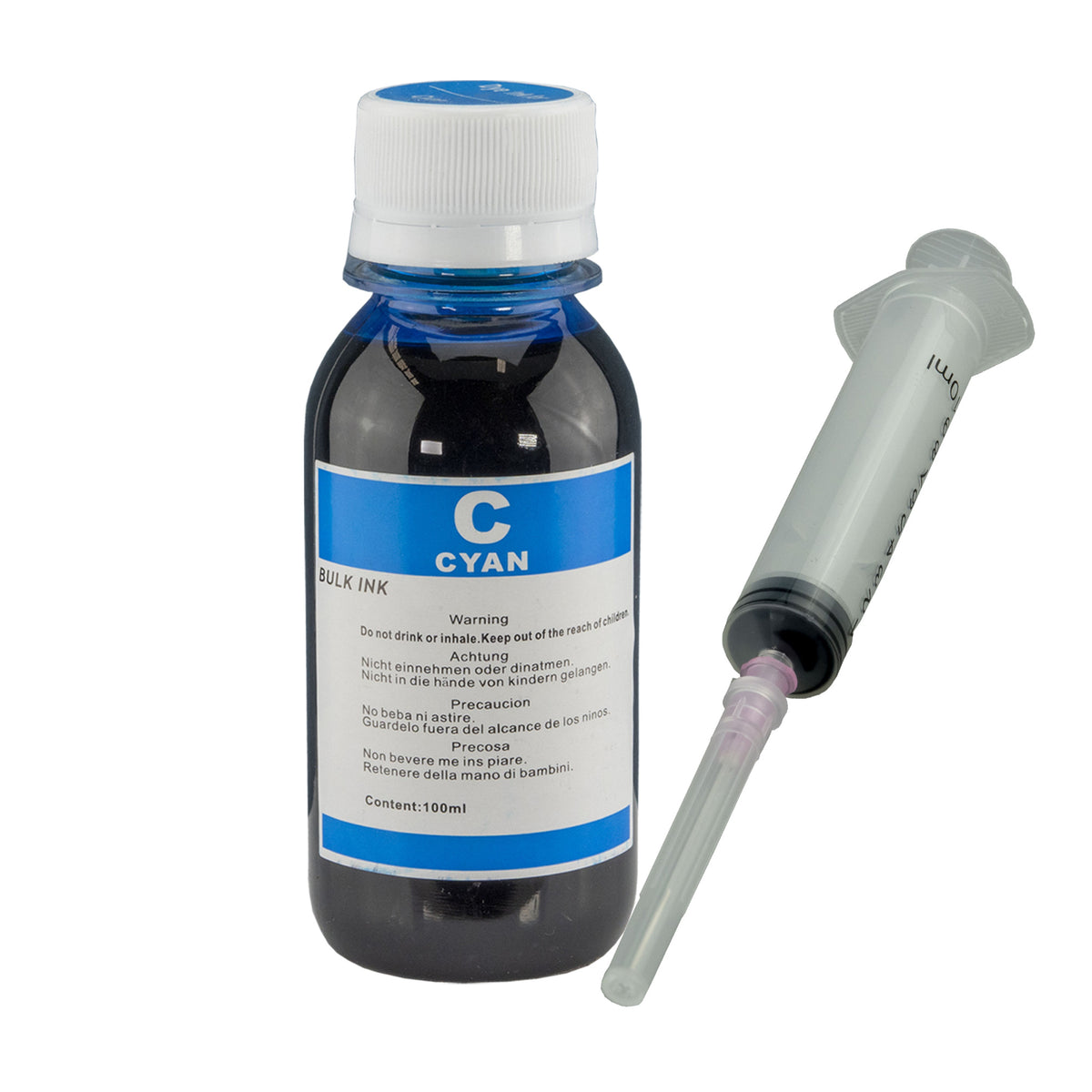 Large 100ml Refill Bottle of Cyan Ink for Canon Printers – Blumax