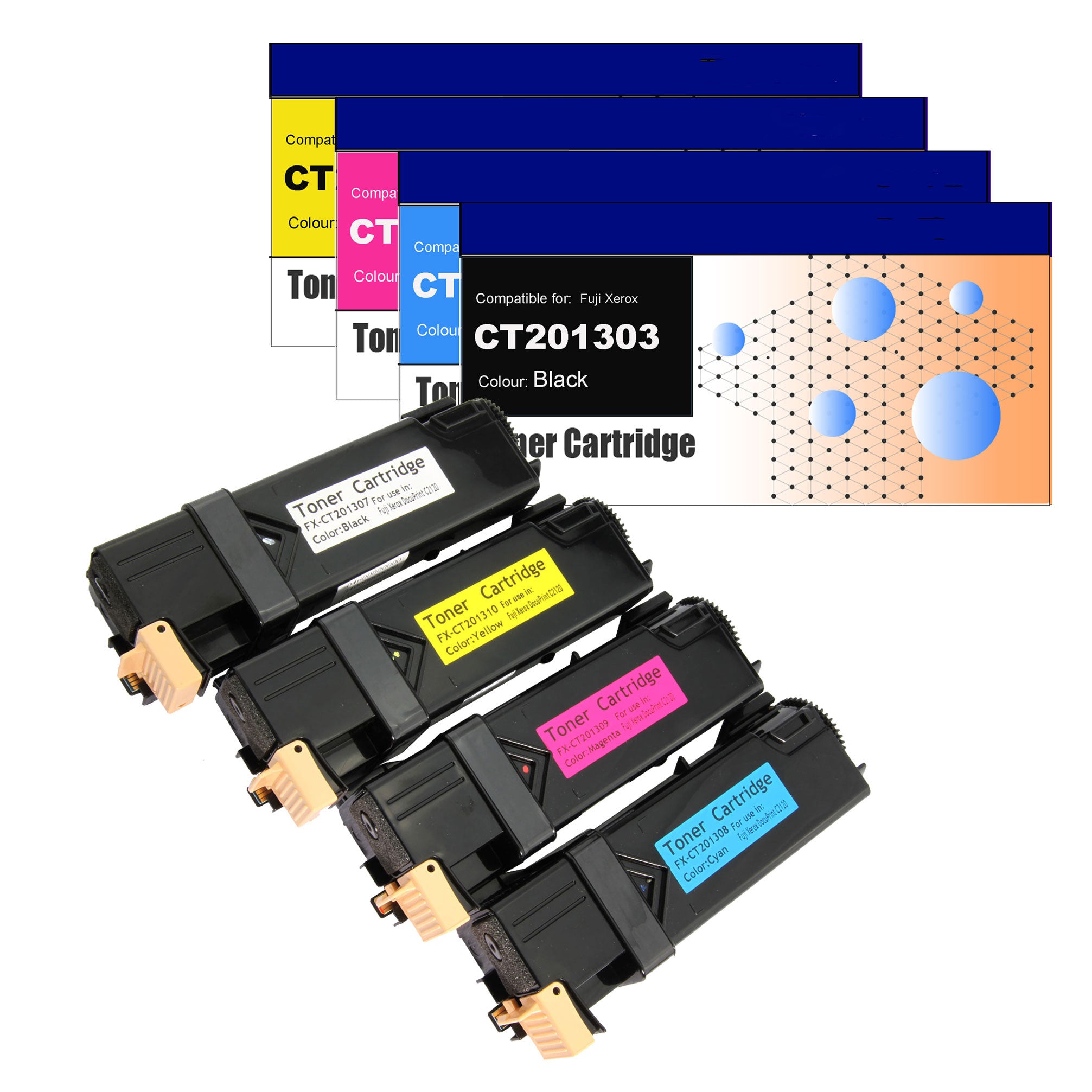 Compatible Toner Cartridges for Fuji Xerox CT201303 / CT201304 / CT201305 / CT201306 (C2120)