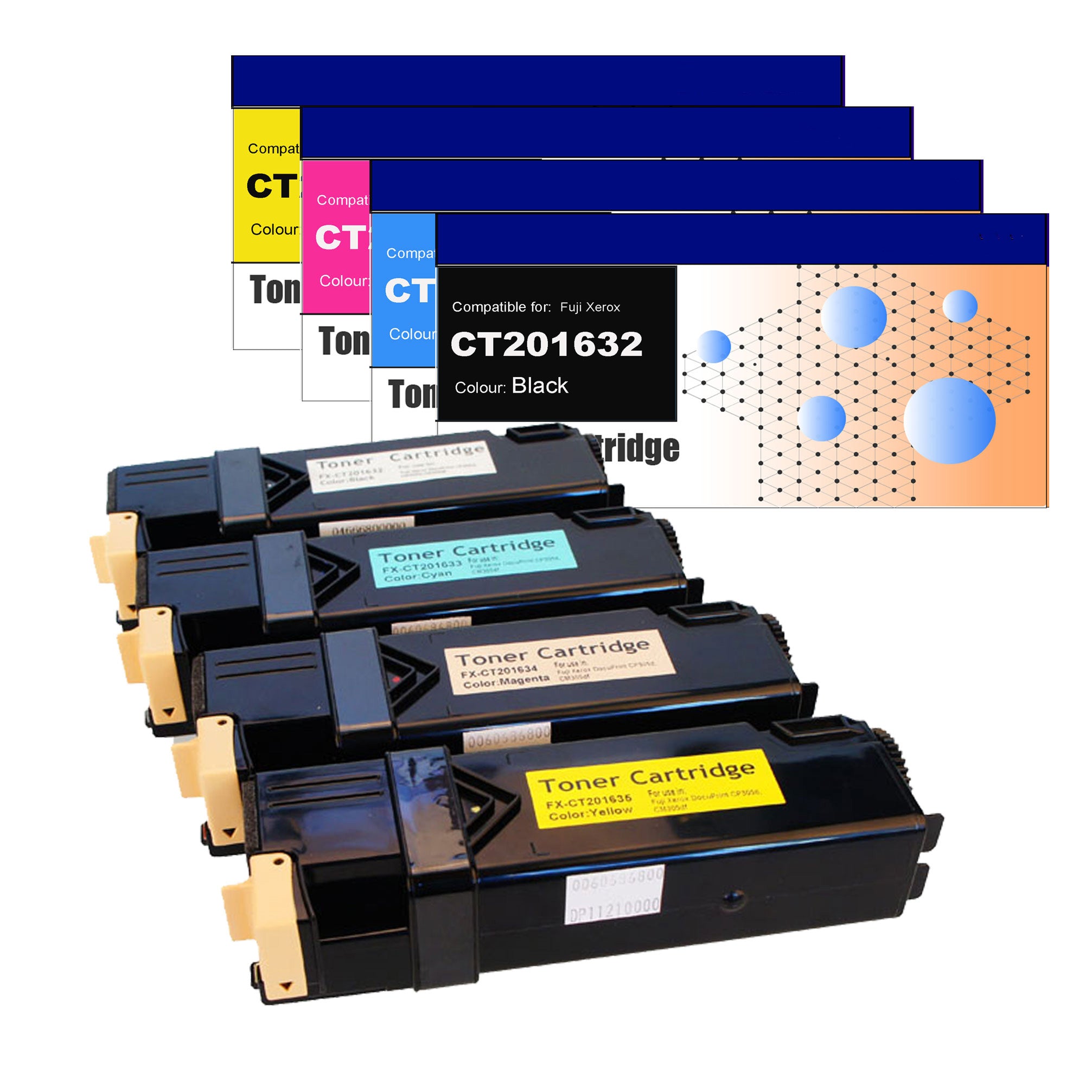 Compatible Toner Cartridges for Fuji Xerox CT201632 / CT201633 / CT201634 / CT201635 (CP305)