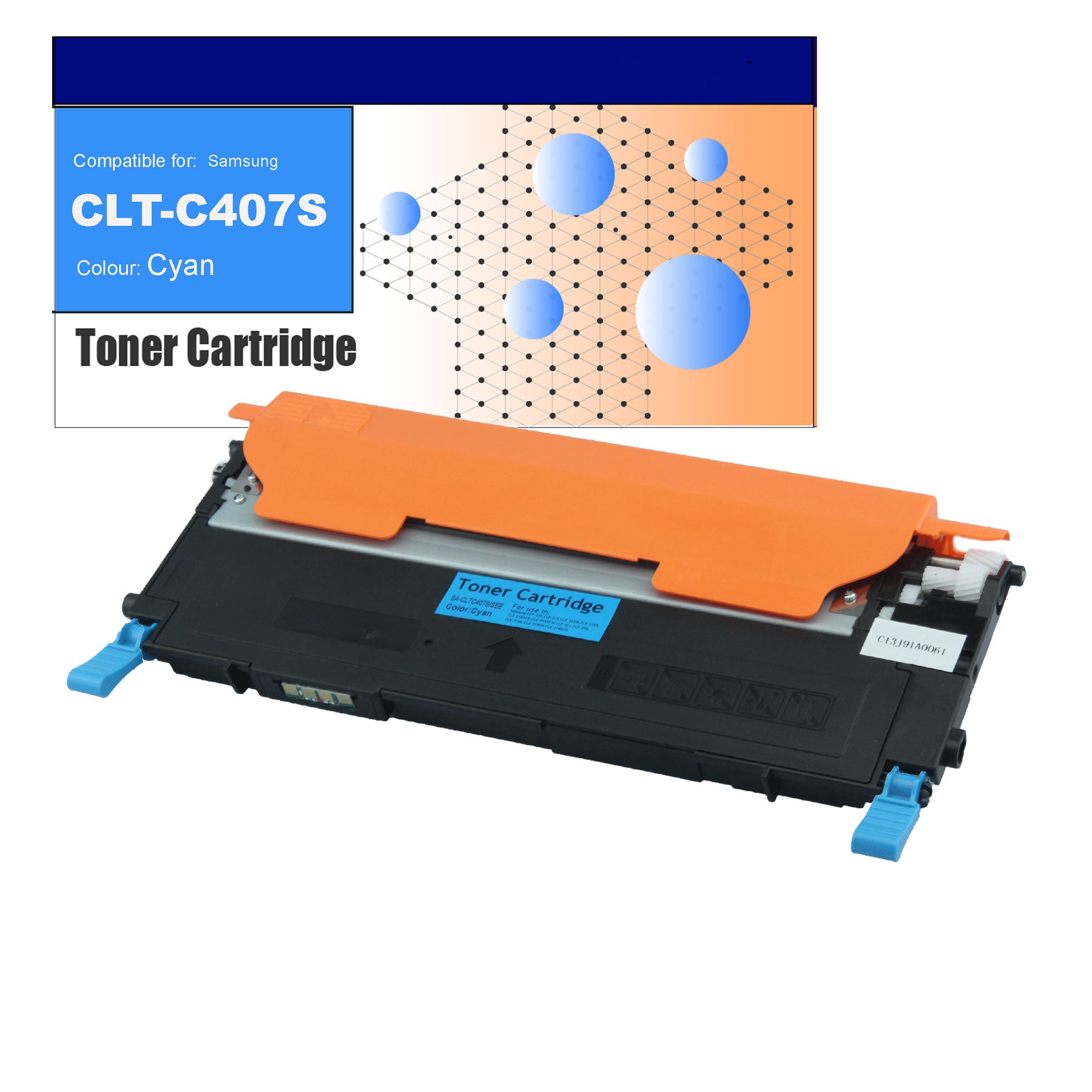 Compatible Toner for Samsung CLT-C407S (ST998A) Cyan Toner Cartridges