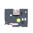 Compatible Label Tapes  for Brother TZe-212  6mm Red Text on White Labels