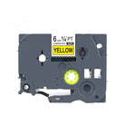 Compatible Label Tapes  for Brother TZe-611  6mm Black Text on Yellow Labels