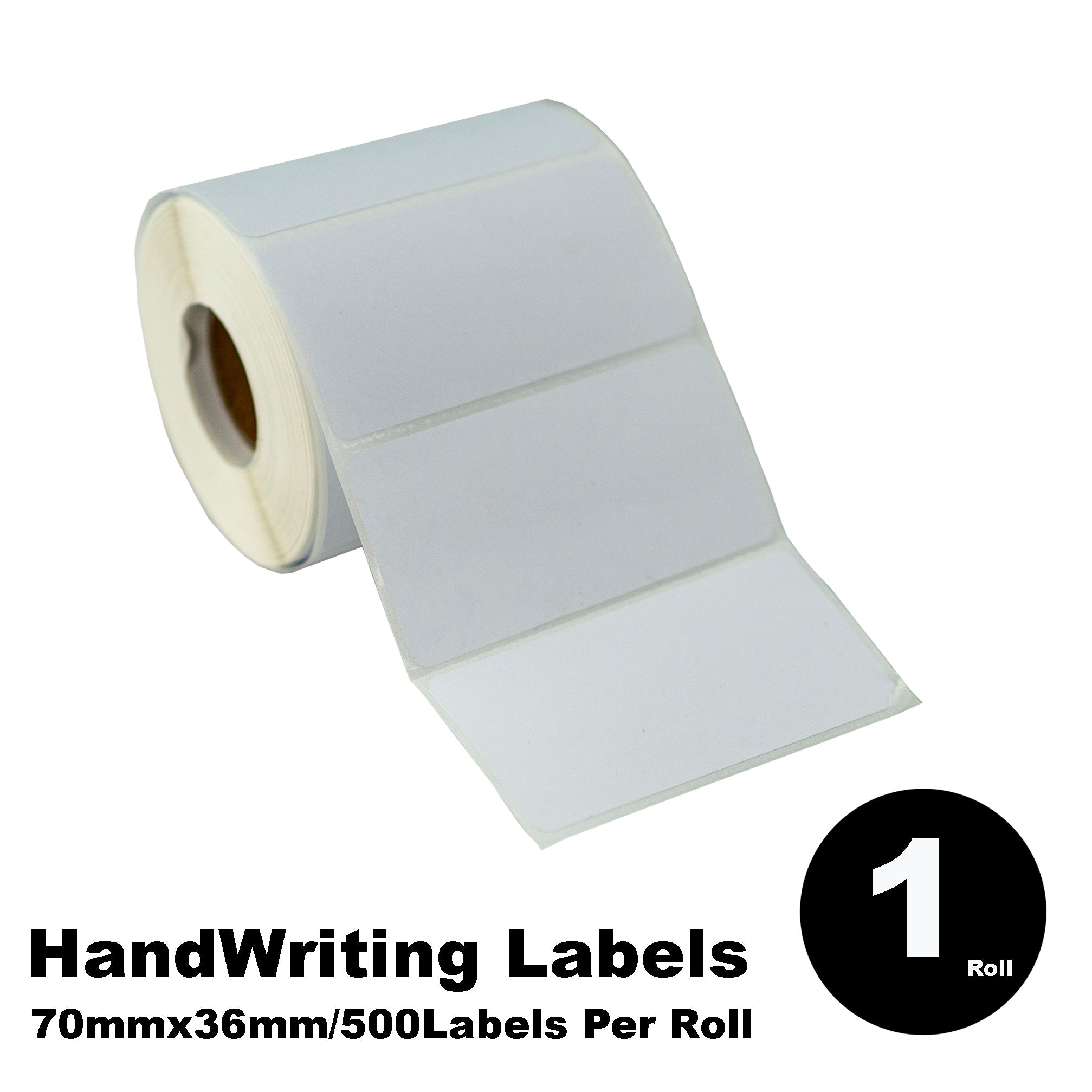 Hand Writing White Labels 70mm x 36mm 500 Labels Per Roll