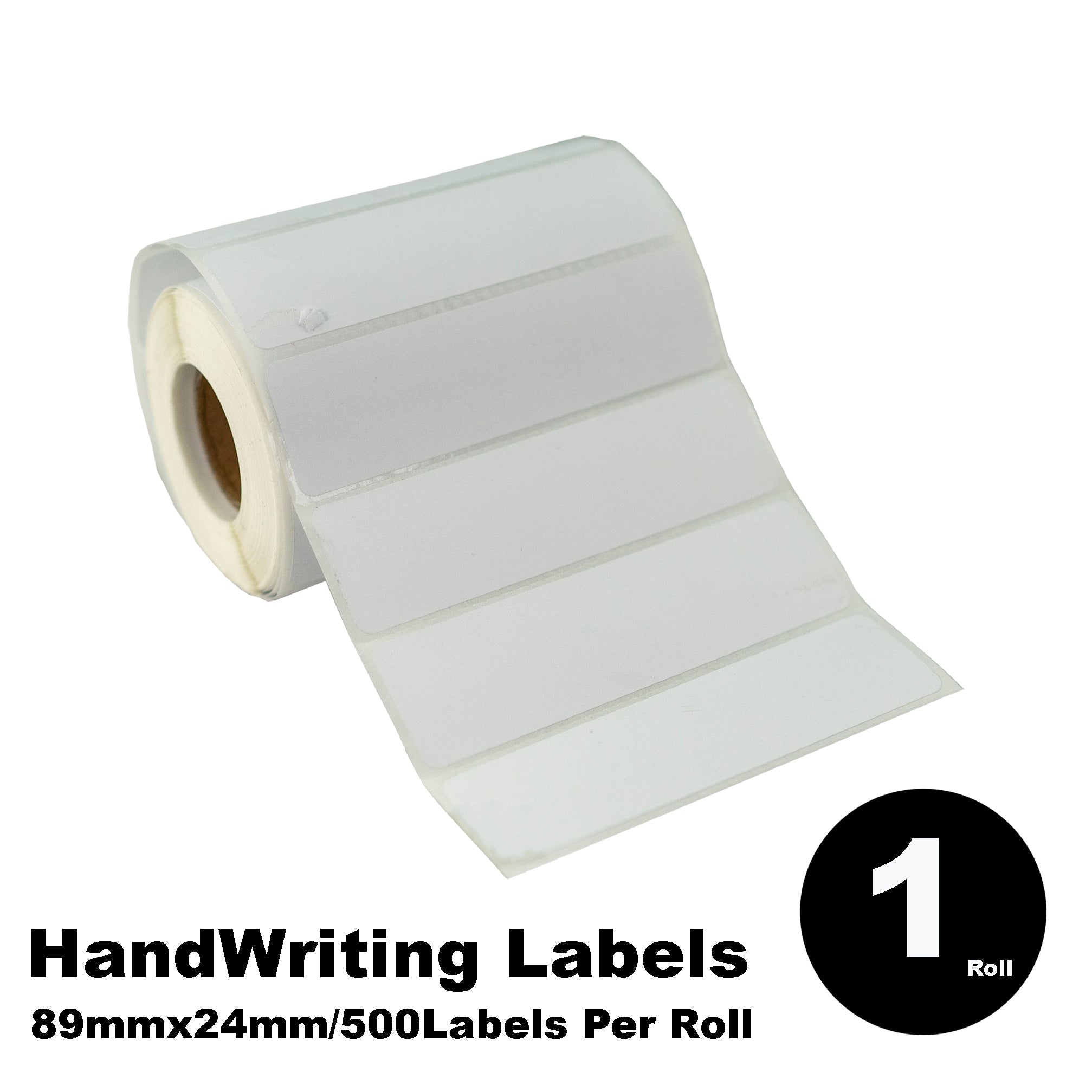 Hand Writing White Labels 89mm x 24mm 500 Labels Per Roll