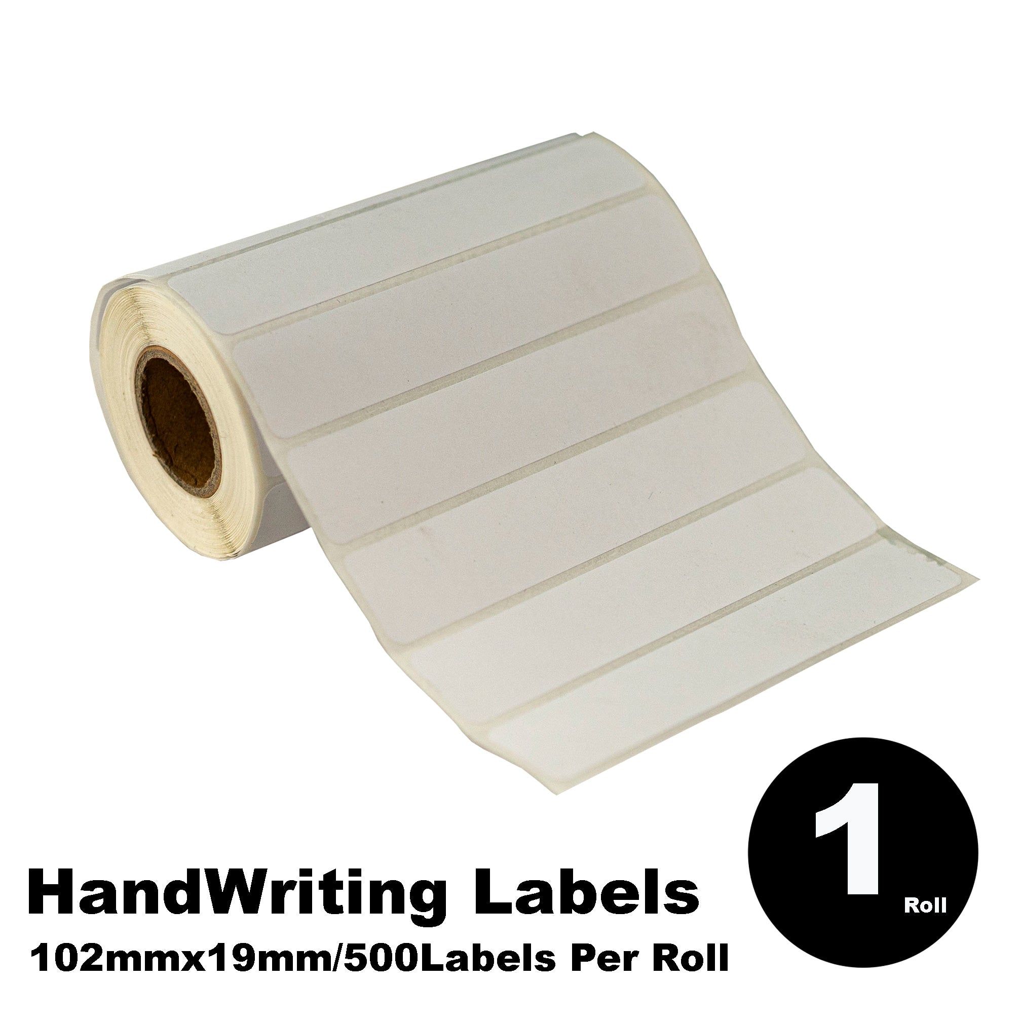 Hand Writing White Labels 102mm x 19mm 500 Labels Per Roll