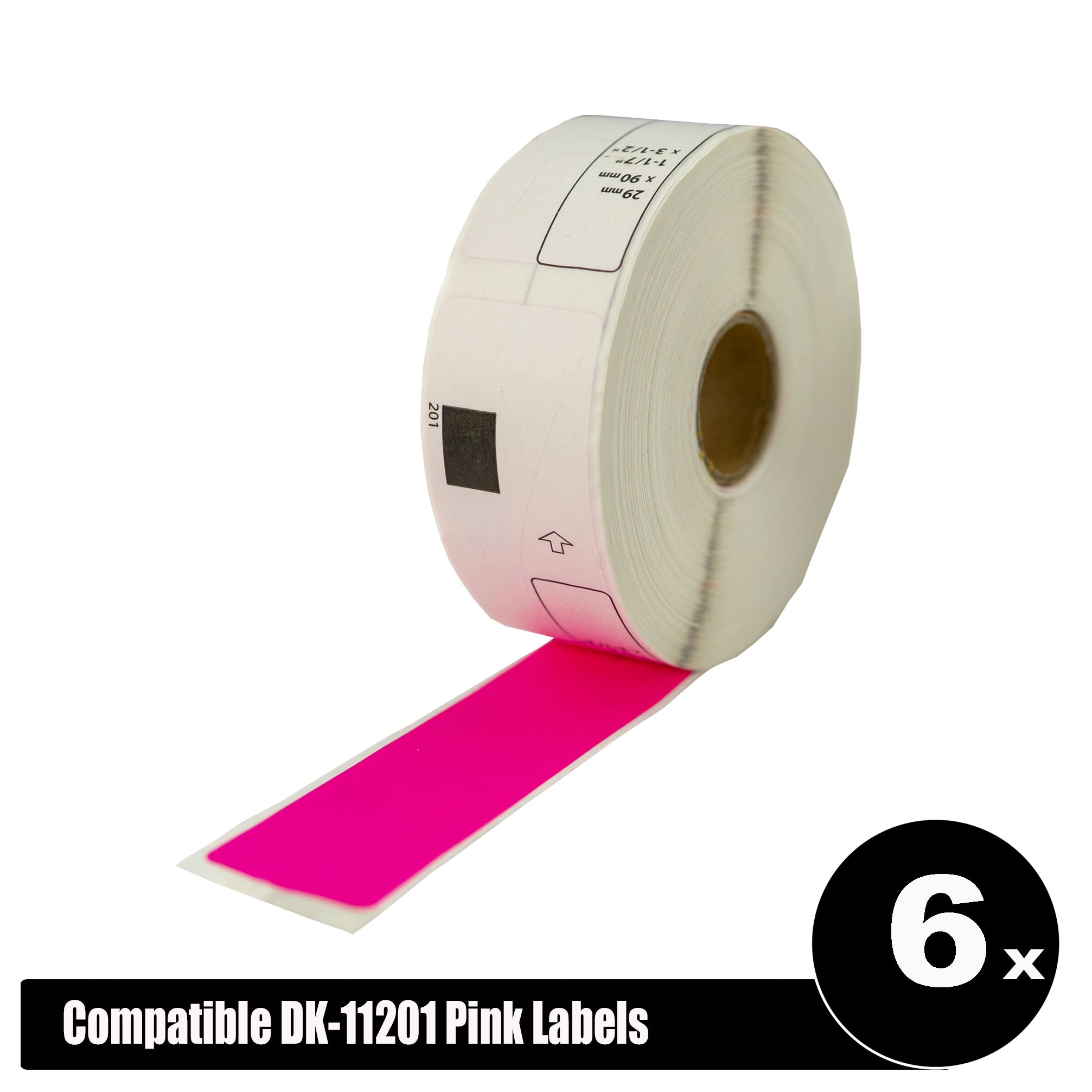 Compatible Brother 11201 Pink Refill Labels Die-Cut Standard Address NF 29mm X 90mm 400L
