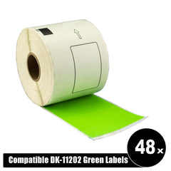 Compatible Brother 11202 Green Refill Labels Die-Cut Shipping 62mm X 100mm 300L