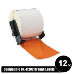 Compatible Brother 11202 Orange labels Die-Cut Shipping 62mm x 100mm 300L