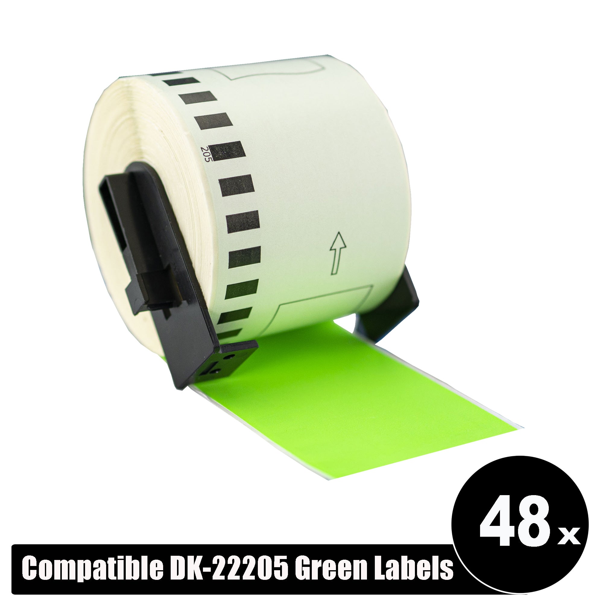 Brother Compatible DK-22205 Green labels Continuous Length 62mm x 30.4m