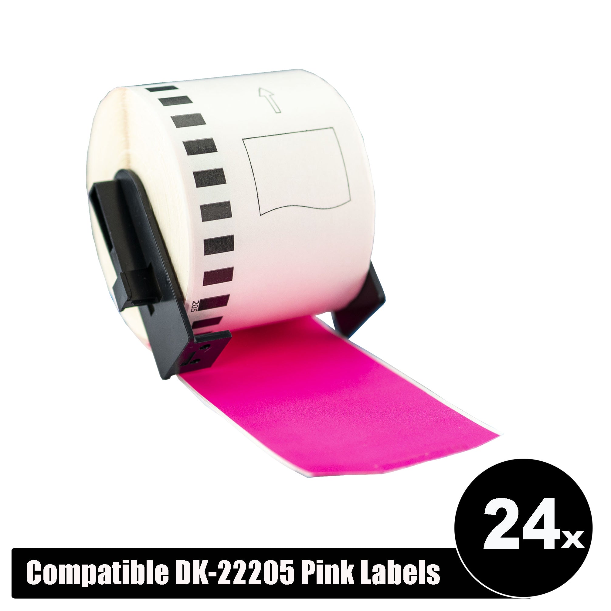 Brother Compatible DK-22205 Pink labels Continuous Length 62mm x 30.4m