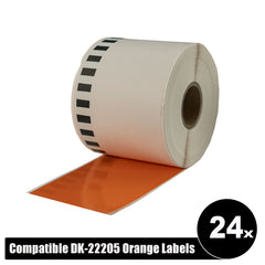 Brother Compatible DK-22205 Orange Refill labels Continuous Length 62mm x 30.4m
