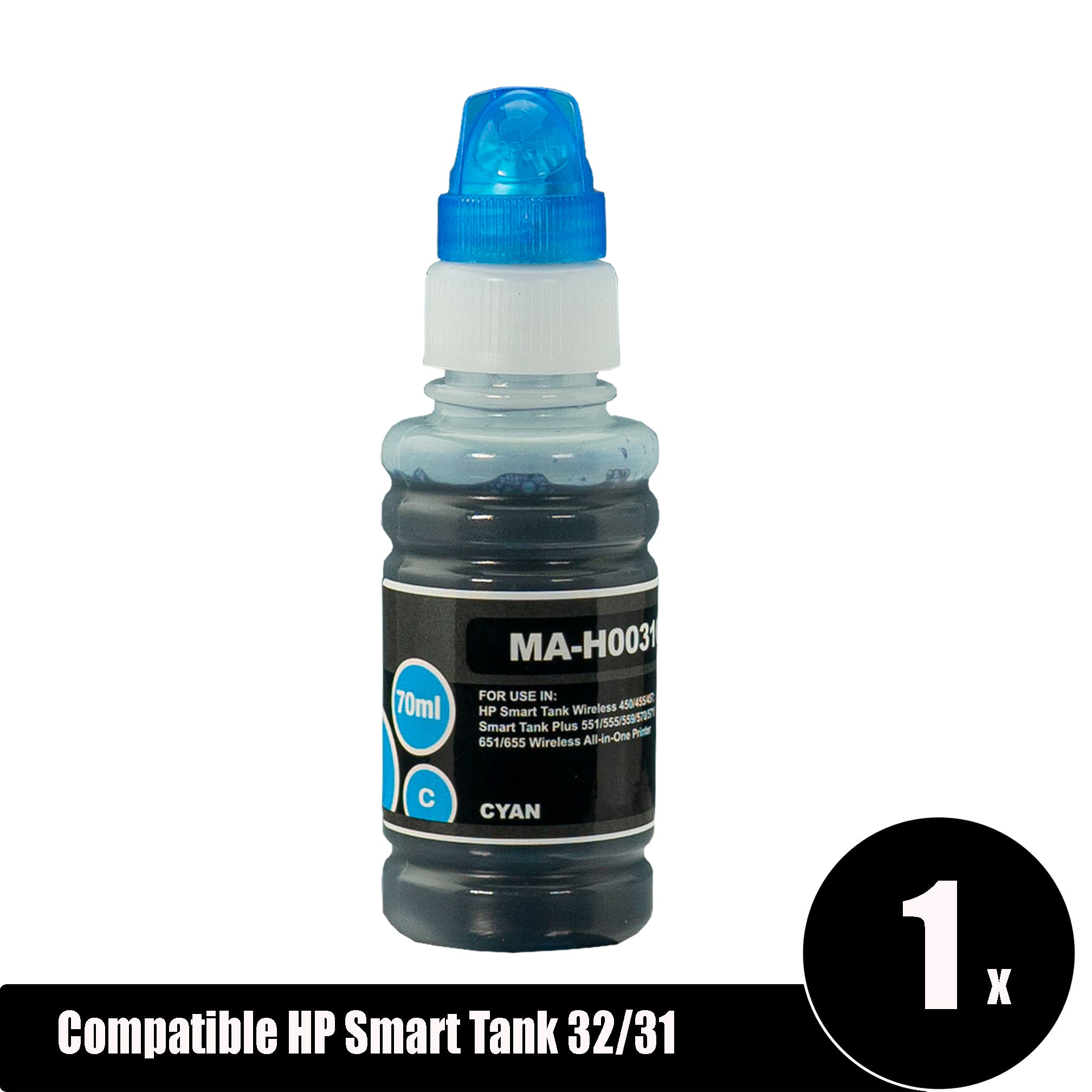 Compatible HP 31 Smart Tank Cyan Ink