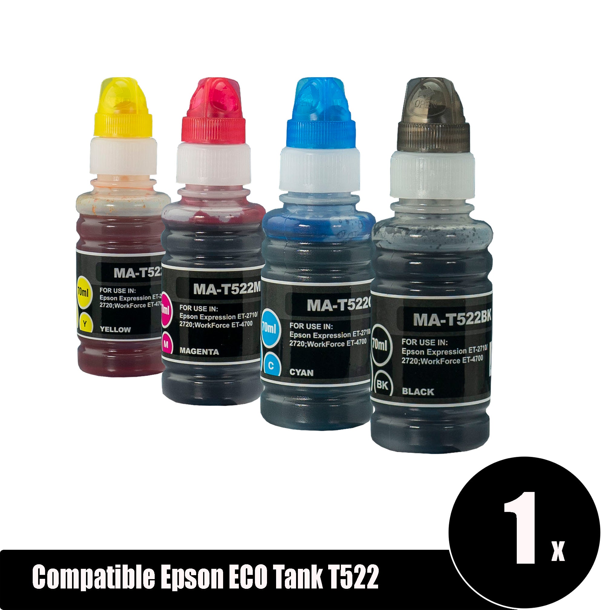 Compatible Epson ECO Tank T522 Ink (BK+C+M+Y)