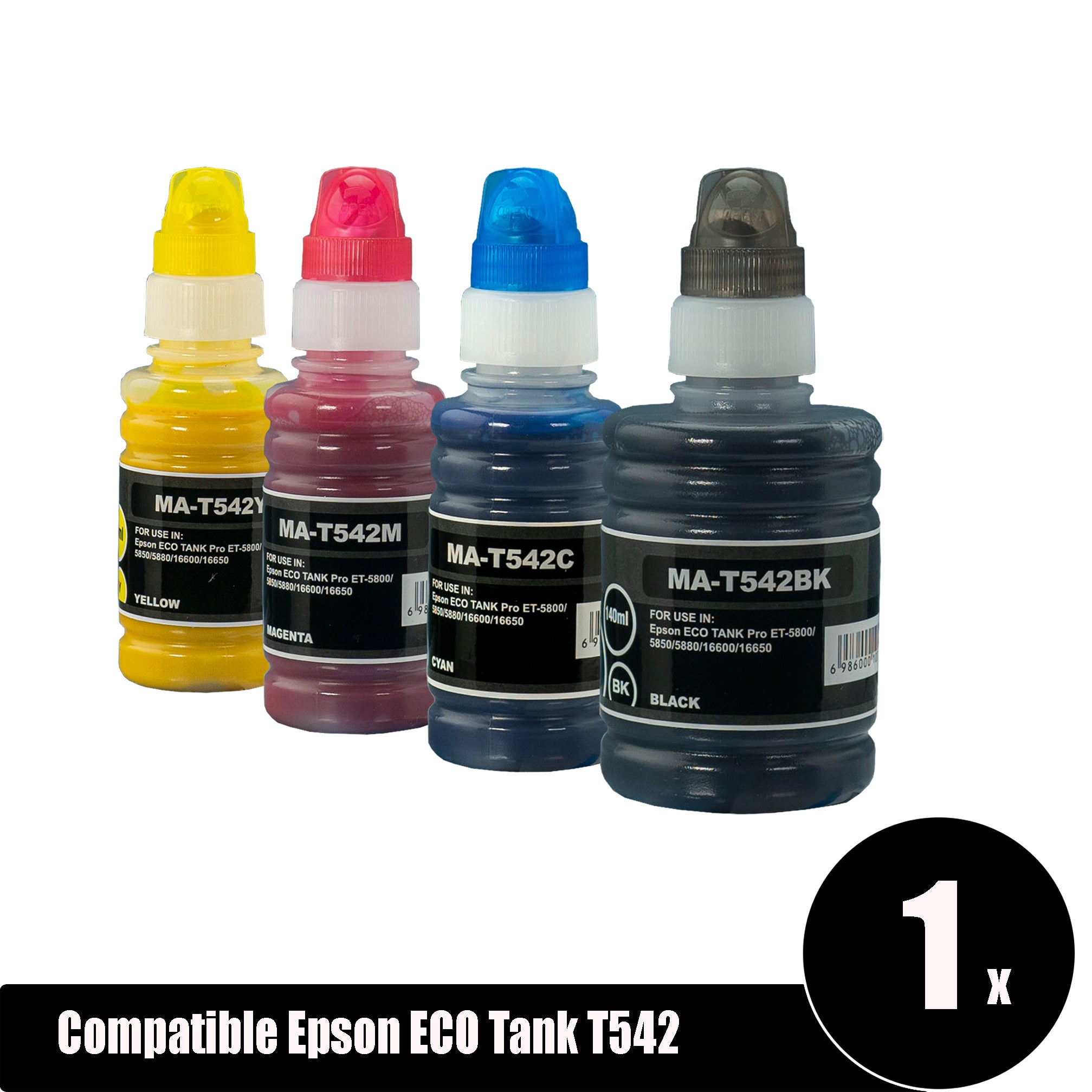 Compatible Epson ECO Tank T542 Ink (BK+C+M+Y)