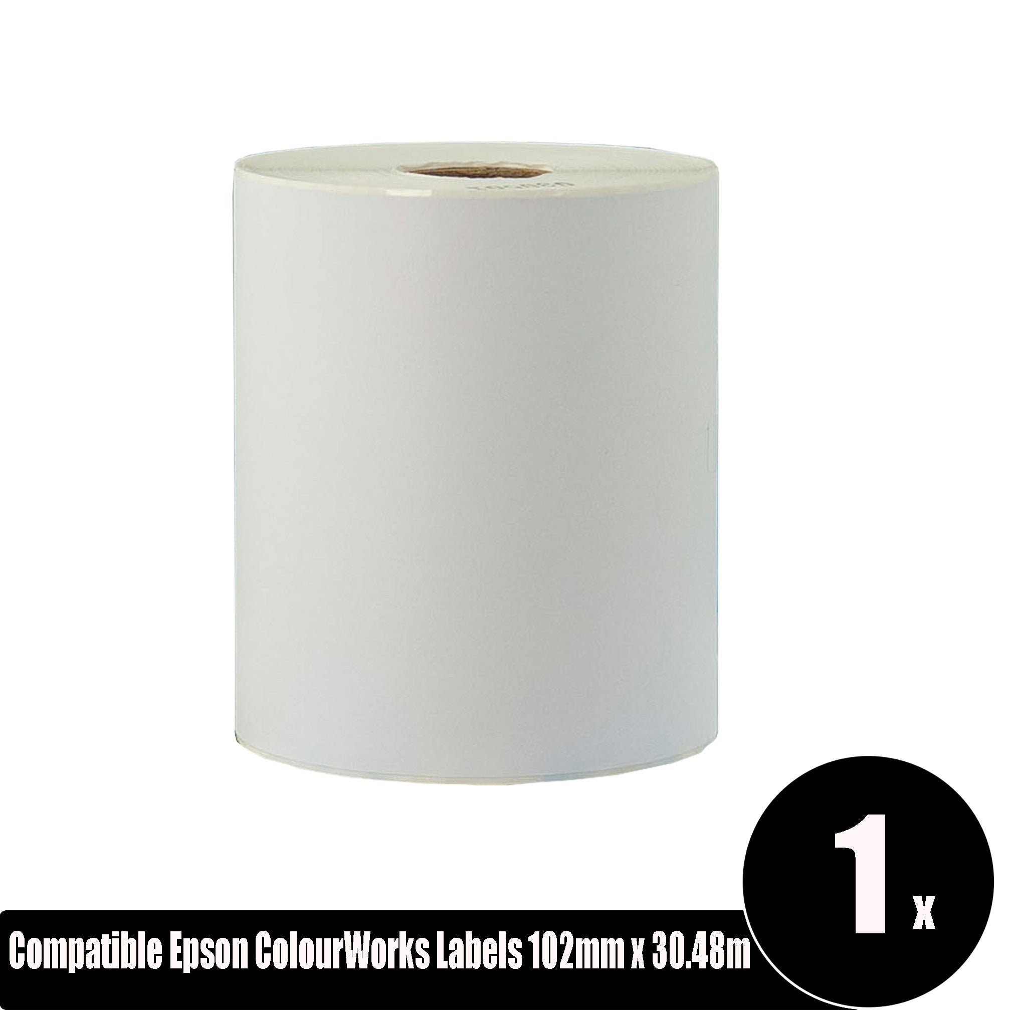 Compatible Epson ColourWorks White Label 102mm x 30.48m Continuous Length