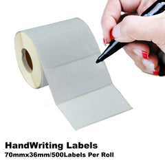 Write On White Labels 70mm x 36mm 500 Labels Per Roll