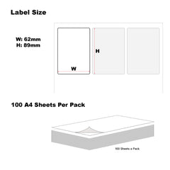 A4 Format Rectangle Labels89 x 62mm 9 Labels Per Sheet-1000 Sheets