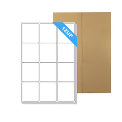 A4 Format Rectangle Labels 63.5 x 72mm 12 Labels Per Sheet-100 Sheets