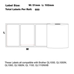 Compatible Brother DK-11240 Barcode Refill labels 102mm x 51mm-40 Rolls Bulk Buy