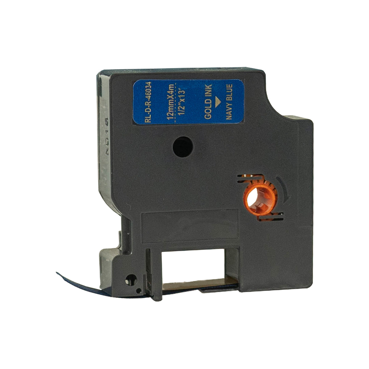 Compatible Dymo D1 46034 Silk Label Tapes Gold on Navy Blue 12mm x 4m