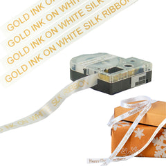 Compatible Epson C4WKK Silk Label Tapes Gold on White 12mm x 5m
