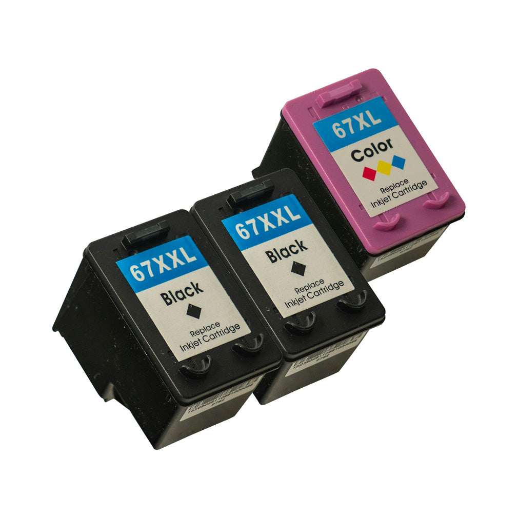 Compatible HP 67XXL Extra High Yield Black(3YM59AA) +67XL High Yield Tricolour(3YM58AA) Ink Cartridges (2BK+CL)